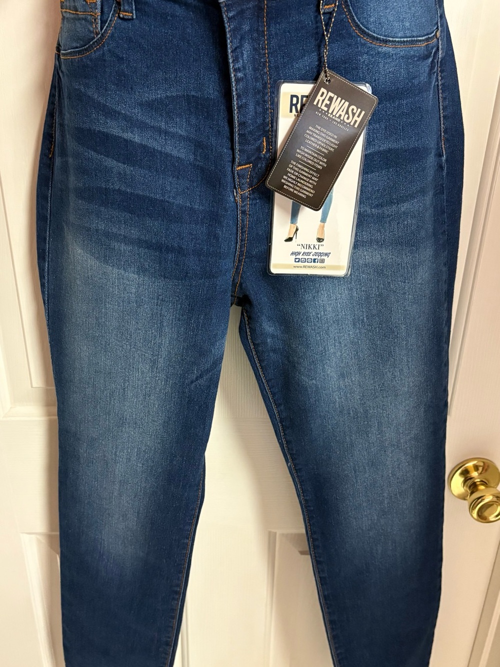 Rewash Women's Dark Blue High-Rise Stretch Jeggings - Picture 3 of 8